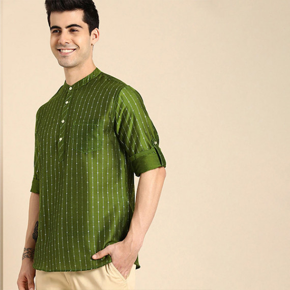 https://fabrora.in/products/men-olive-green-gold-toned-ethnic-woven-design-kurta